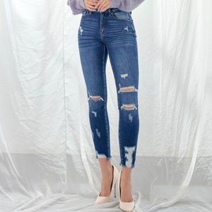 Kancan Distressed ankle Skinny Jean
